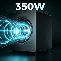 Subwoofer actif de cinéma maison de 12 pouces, 350 W, basses profondes, entrée XLR et RCA, contrôle du volume, contrôle de phase