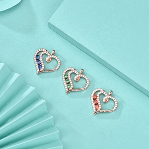 GP111 kalung liontin hati cinta selamanya untuk wanita 925 perak murni dengan batu lahir hadiah perhiasan zirkonia untuk wanita anak perempuan - Product Image 6