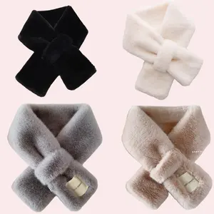 Market-tested Quality Scarf Fur Coat Acessórios femininos Inverno Macio Faux Rabbit Fur Collar Scarf Stole Both Side Hair Scarf Shawl