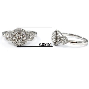 Vente en gros de Hong Kong Bague en diamant en grappe Bijoux fins 18 carats Or blanc massif Bijoux en diamant véritable Bague en grappe pour un usage quotidien - Product Image 2