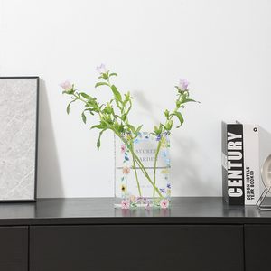 PORPAN moderne décoratif clair acrylique livre Vase fleurs livre fleur Vase présentoir pour bureau à domicile salon Table à manger - Product Image 2