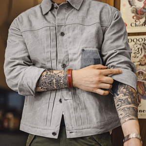 <span class=keywords><strong>Veste</strong></span> <span class=keywords><strong>pour</strong></span> homme Maden Men, <span class=keywords><strong>veste</strong></span> en coton ciré, style rétro, robuste, coupe utilitaire, finition <span class=keywords><strong>huilée</strong></span>, <span class=keywords><strong>veste</strong></span> de moto, automne RTS - Product Image 2