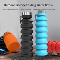 Bouteille d'eau en silicone pliante extérieure sans BPA écologique 550ml/470ml Bouteille d'eau pliable pour le sport de voyage