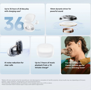 Para Xiaomi <span class=keywords><strong>Redmi</strong></span> <span class=keywords><strong>Buds</strong></span> 6 Play con Reducción de Ruido IA, Batería de 36 Horas, Control Táctil BT5.<span class=keywords><strong>4</strong></span>, IPX4 a Prueba de Agua para Auriculares TWS - Product Image 2