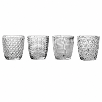 Porte-bougie chauffe-plat en verre gaufré à motifs variés, base lourde, verre transparent, vente en gros, direct usine