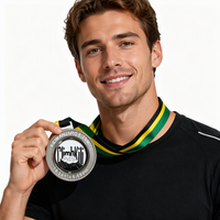 Médaille de compétition sportive personnalisée en alliage de zinc or argent multicolore avec logo personnalisé, conception gratuite, usine OEM ODM