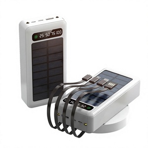 แบตสำรองพลังงานแสงอาทิตย์ความจุสูง 30000mAh ลิเธียมโพลิเมอร์ ช่องเสียบ Type-C และ Micro USB พร้อมไฟ LED และสายชาร์จเร็ว 4 เส้น - Product Image 4