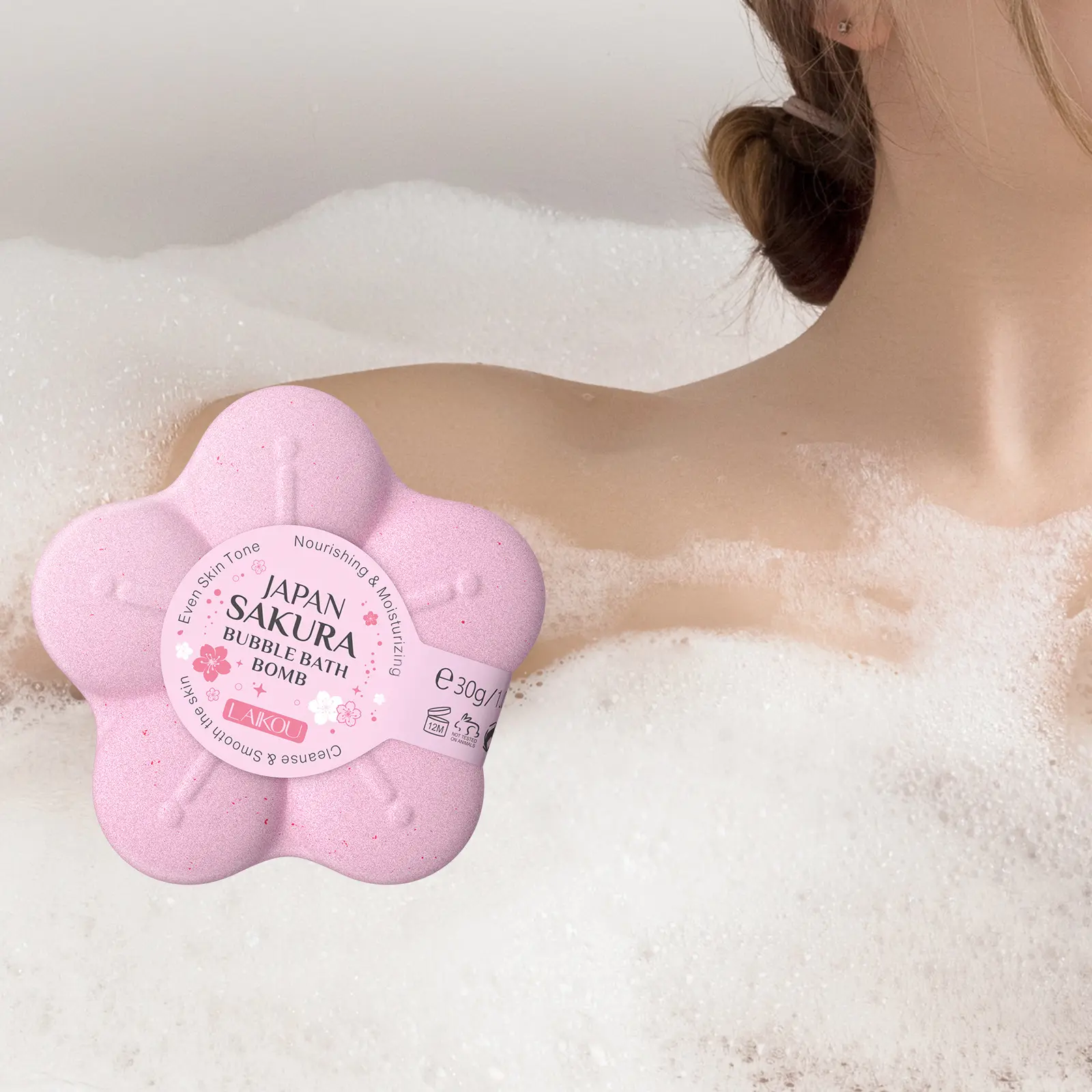 Offre Spéciale LAIKOU Even Skin Tone Nourrissant Hydratant Japon Sakura Bubble Bath Bomb