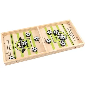 Fast Sling Puck Grand plateau de football en bois Jeu de hockey sur table