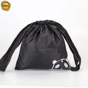 Sinicline-bolsa con cordón para playa, bañador de nailon de tela personalizada, color negro