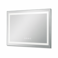 Miroir sans cadre moderne de haute qualité avec ampoules LED durables, commande tactile intelligente et fonction mémoire