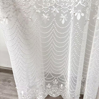 Élégants Rideaux de Fenêtre Voile Brodés à Motif Floral pour Chambre à Coucher et Salon, Textile de Décoration Maison Blanc