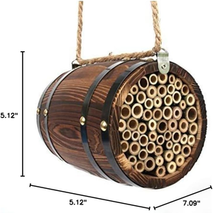Nichoirs décoratifs en forme de baril en bois ancien pour hôtels et jardins, lits pour animaux de compagnie - Product Image 3