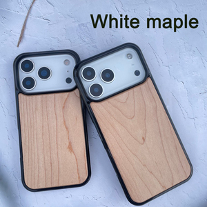 Ốp lưng gỗ tự nhiên cho <span class=keywords><strong>iPhone</strong></span> 17 Pro, chất liệu gỗ óc chó hồng sắc, phụ kiện điện thoại cho <span class=keywords><strong>iPhone</strong></span> 17 - Product Image 2