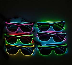 Lunettes de soleil <span class=keywords><strong>LED</strong></span> lumineuses avec fil lumineux néon, décoration de fête du Nouvel An, Halloween, bar, <span class=keywords><strong>masque</strong></span>, lunettes clignotantes, vente chaude, Finegreen - Product Image 3