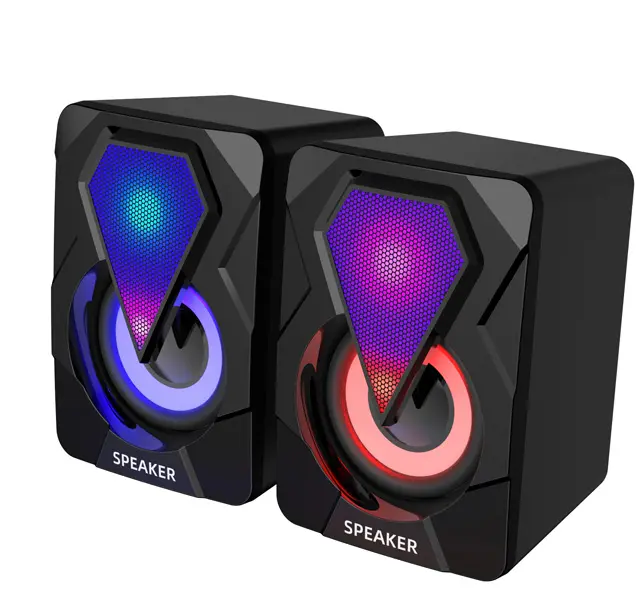 Usb Speakers OEM Twins Stereo USB Speaker RGB Desktop Wired Speaker