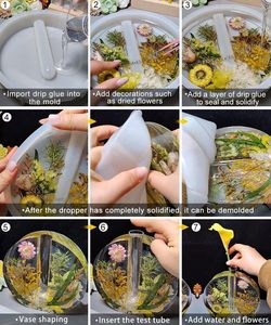 Moule en résine silicone polyvalent pour la fabrication de vases, moule de moulage époxy et plâtre avec tubes de fleurs pour fleuriste et décoration intérieure - Product Image 5