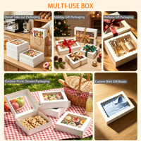 Boîtes d'emballage alimentaire exclusives transfrontalières de qualité supérieure pour desserts, bonbons, donuts, contenants à emporter carrés/rectangulaires