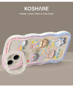 Pour iPhone16 Pro Max poupée dessin animé coque de téléphone pour iPhone15 14 Invisible Double support mignon Anti chute téléphone portable housse de protection - Product Image 5