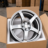 Jantes de voiture de tourisme haute performance 17x7.5 5x108 ET38 Hyper Silver entièrement usinées à 5 branches, jantes sport compactes