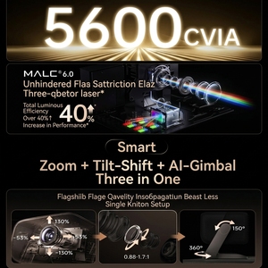 Projecteur laser tricolore JMGO N5S Ultra Max 5600 lumens CVIA <span class=keywords><strong>4K</strong></span> avec zoom optique pour chambre à coucher, cinéma maison et projection de jour - Product Image 2
