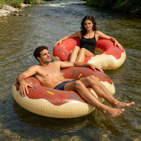Aufblasbarer Donut-Schwimmreifen aus PVC, Auslaufsicherer Schwimmring für Kinder und Erwachsene, Sommer-Strandparty-Dekoration