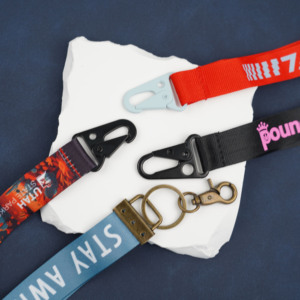 Custom Eagle Hook <b>Key</b> Carabiner Short Polyester <b>Lanyard</b> Strap Keychain - Product Image 3