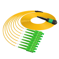 Kabel Patch Cord Fiber SC APC-MPO/APC Female-Female 8-Core Optik SM Single Mode 9/125 Tipe B FTTH 1-20m Fiber Patch Panel