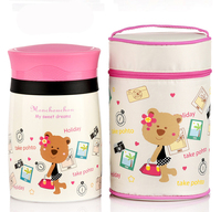 PINKAH Cartoon 890ml 30oz Thermos en acier inoxydable avec cuillère pliable, boîte à lunch sans BPA pour la rentrée scolaire