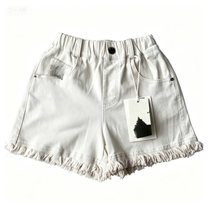 <span class=keywords><strong>Eleganti</strong></span> pantaloncini chino casual da ragazza, morbidi e traspiranti con decorazioni a fiocco in strass, perfetti per outfit primaverili ed estivi. - Product Image 3