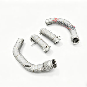 Collecteur d'échappement personnalisé pour BMW M5 F10 F15 M6 F06 F12 F13 F90 S63 4.4T avec bouclier thermique - Product Image 3