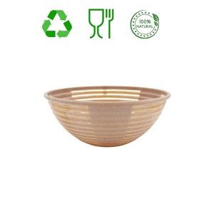 Panier à pain rond bio premium 22x9 cm en noyaux d'olive naturels pour la levée de la pâte, idéal pour les boulangeries artisanales - Product Image 4