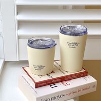 Tasse à lait isotherme à double paroi style français, design moderne et minimaliste, mug thermique portable en acier inoxydable pour la maison et le café