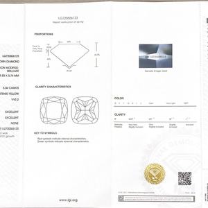 High Quality Loose CVD Diamond 5.04ct VVS2 <b>Cushion</b> Cut Fancy Intense Yellow Lab Grown Diamond - Product Image 6