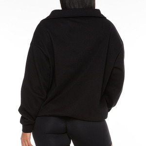 Pakaian wanita 2023, baju hoodie kerah v lengan panjang pakaian olahraga kustom - Product Image 6