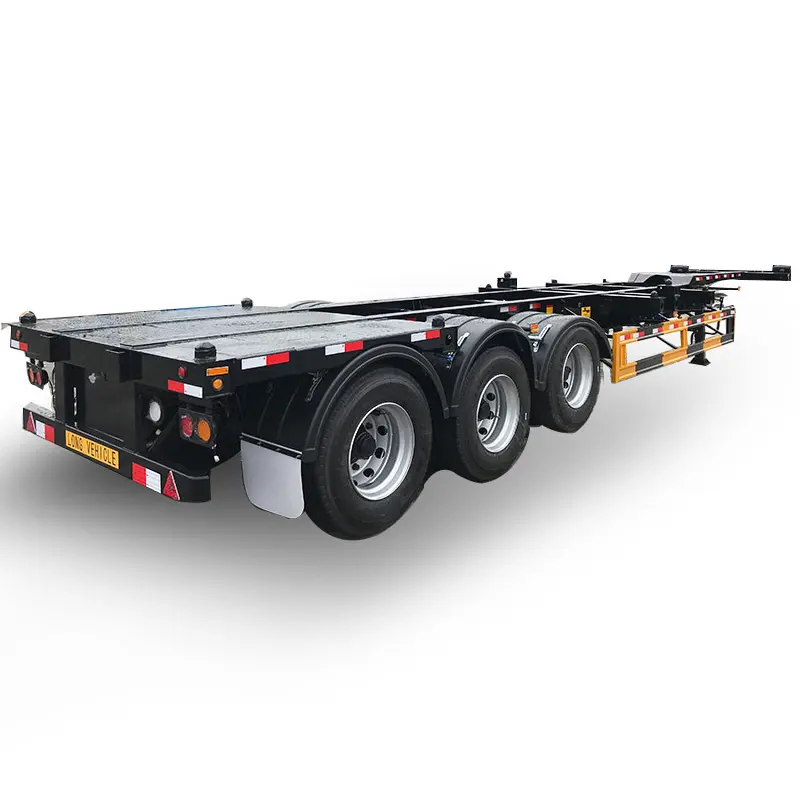 De Hele Serie Van Aanhangwagen Maker H-Star Fabriek 3 Assen Skelet Oplegger Voor Poort 20 Ft En 40 Ft Container Truck Trailer