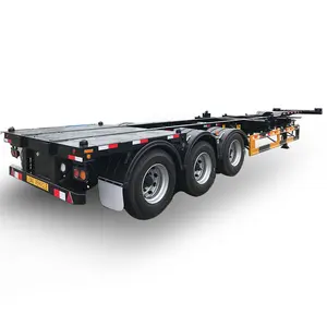 The whole series of trailer maker H-star factory 3 Axles Skeleton semi-trailer for port 20 ft and 40 ft container truck trailer