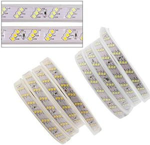ไฟ LED แถบแสงแรงดันสูง 220V สีวอร์มไวท์ แบบสองแถวเอียง สามแถว พร้อมไดรเวอร์กันน้ำในตัว ไม่ต้องใช้ไดรเวอร์ภายนอก สำหรับบ้านและสวน - Product Image 3