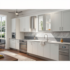 Tùy chỉnh hiện đại Modular thép không gỉ tủ bếp Granite chìm chịu nhiệt chìa khóa trao tay Giải pháp cho ăn uống Ngăn kéo trượt - Product Image 1