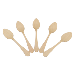 Ensemble de cuillères en bois de bouleau écologiques, couverts de cuisine jetables, finition lisse et polie, logo personnalisé, emballage en papier pour la restauration rapide - Product Image 2