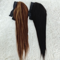 Letsfly Promotion 52$ Perruques Bandeau Droit 100% Cheveux Humains Fabriquées à la Machine pour Personnes Noires Noir & 4/27 #   Sans lacets 22 pouces