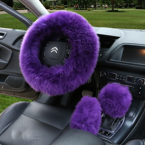Wholesale Auto Accessories Fluffy Wool Gear Shift <strong>Knob</strong> Cover for Toyota Tacoma Accord Z4 Real Wool Steering Wheel Cover for - Product Image 5