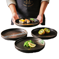 Japanisches und Koreanisches Gastronomiegeschirr - Keramik-Flachteller für Steak, Pasta, Frühstück, Kuchen und Westliche Gerichte
