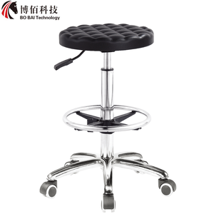 Sillas Redondas Modernas y Elegantes de Poliuretano PU, Silla Giratoria Negra para Hospital, Fábrica, Tienda, Salón, Estudio, Laboratorio, Planta, <span class=keywords><strong>Bar</strong></span> - Product Image 1
