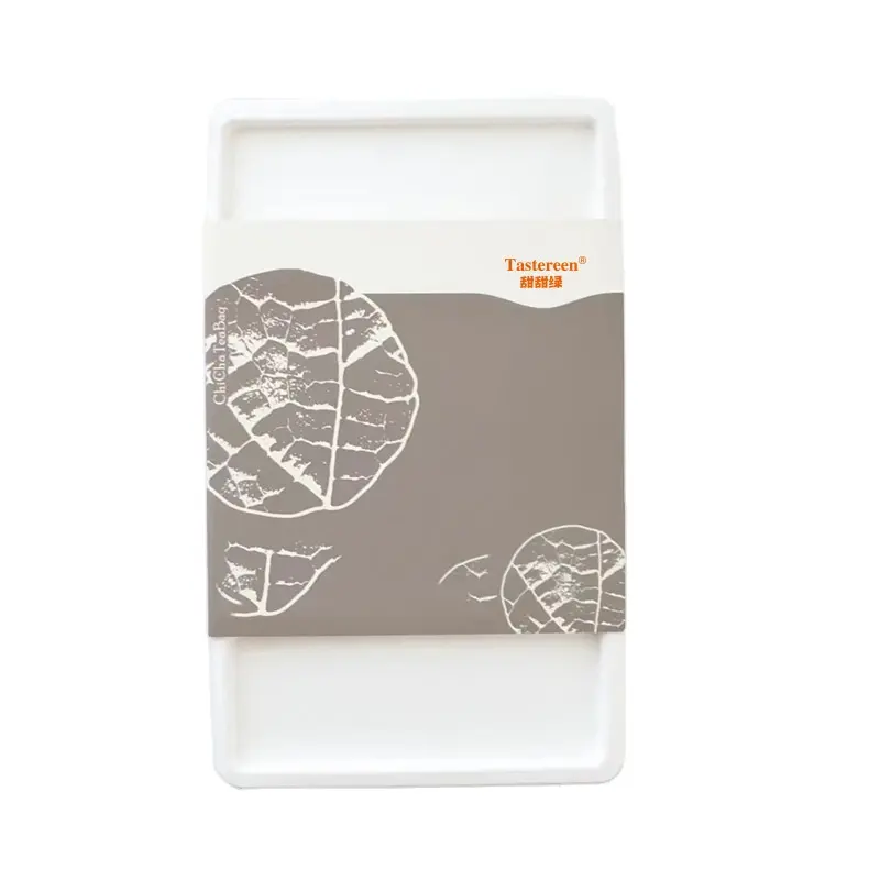 Wit Bedrukbaar Papier Pulp Flip Top Doos Biologisch Afbreekbare Bagasse Nat Geperste Vakantie Geschenkdoos Licht Aangepast