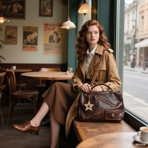 Tas Tote Kulit Asli Besar dengan Kancing Premium Minimalis Motif Blok Logo Kustom Tas Belanja Reusable untuk Wanita Pria Penggunaan Sehari-hari - Product Image 2