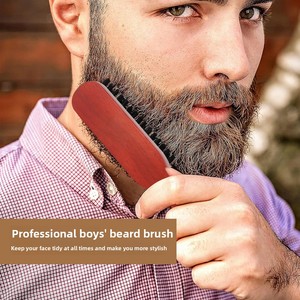 Peine para Barba de cerdas de jabalí de madera maciza, cepillo de pomada para peluquero, brochas de afeitar para barredora de pelo roto - Product Image 5