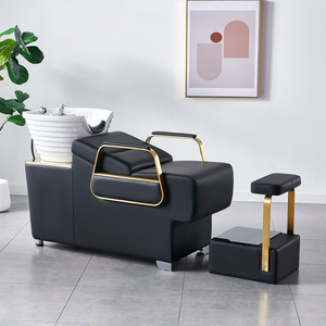 Hair salon hair salon water jet bed luxury style hair washing bed hair salon exclusive <b>ceramic</b> basin semi-reclining water <b>heater</b> - Product Image 1
