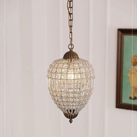 Lustre Classique Américain Vintage en Cristal K9, Style Rétro Français Créatif, en Fer Doré, avec Télécommande LED, Éclairage en Forme de Montgolfière