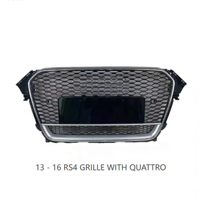Accessori Auto Griglia Anteriore Modificata a Nido d'Ape Nero Lucido Cromato per <span class=keywords><strong>Audi</strong></span> A4 S4 B8.5 2013 2014 2015 2016 - Product Image 4